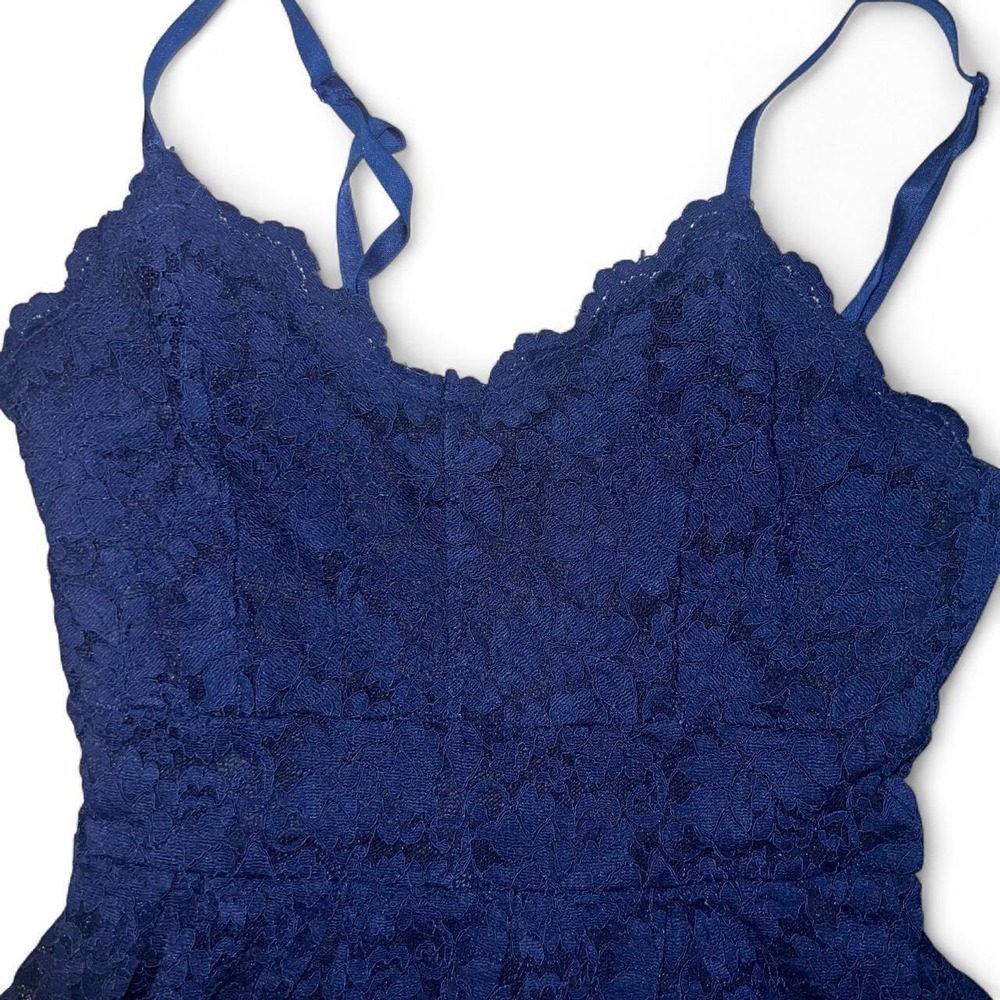 Atulewhi navy blue floral lace dress Women SIze M - Picture 2 of 5